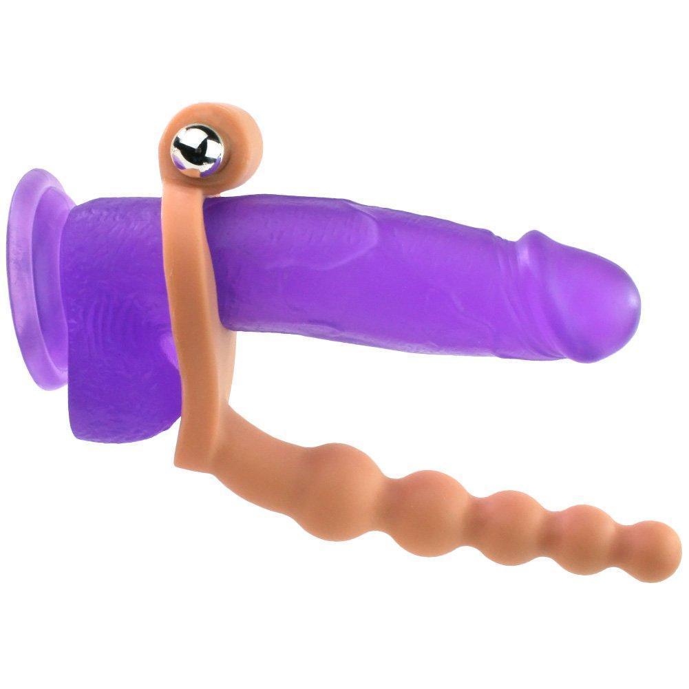 Vibrating Cock Ring - Features Beaded Probe for Dual Stimulation! - Xoxomoving