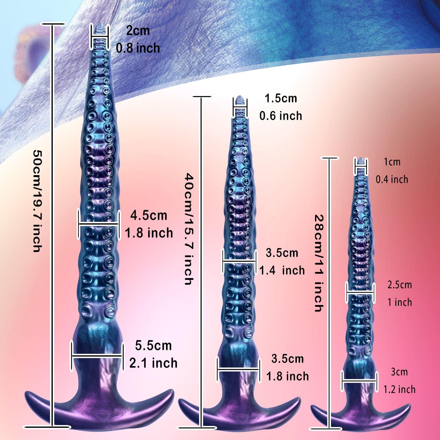 VoidWhip - Tentacle Dildo - Long Butt Plug - 3 Sizes Xoxomoving