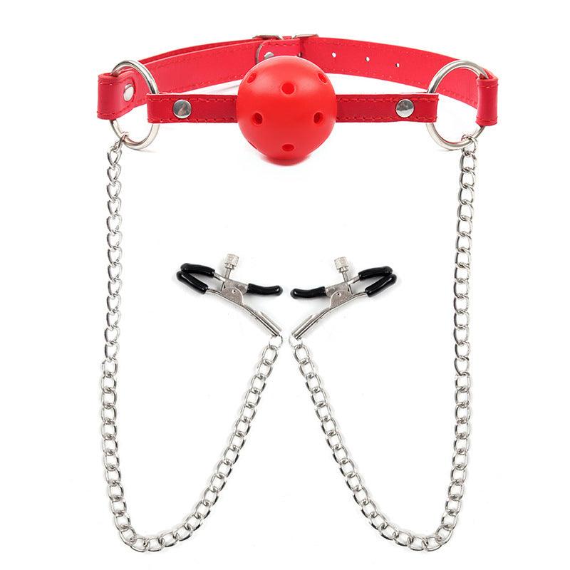 Fetish Fantasy Extreme Ball Gag & Nipple Clamps - Xoxomoving