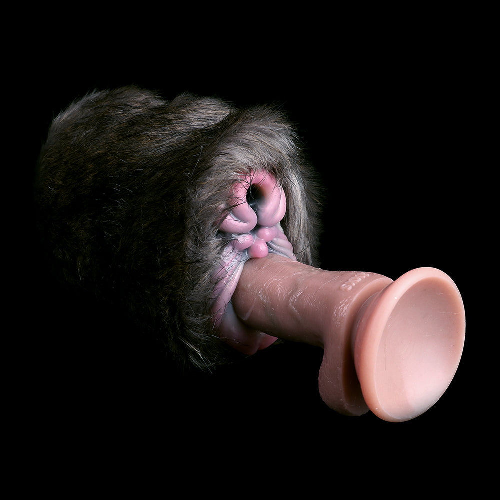 Rhino Pocket Pussy Masturbator Sex Toy for Men - Realistic Furry Silicone Vaginal Masturbation Cup Xoxomoving