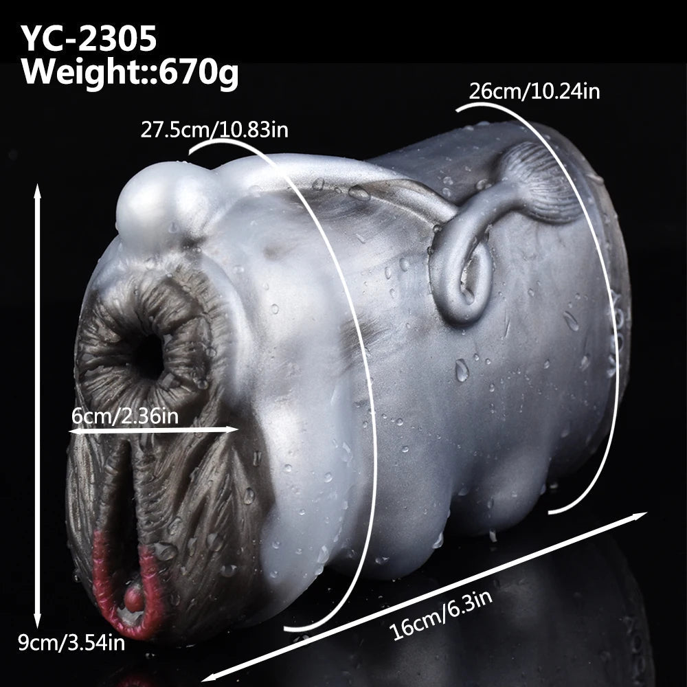 Cow Pocket Pussy Male Masturbator - Realistic Animal Vagina Dual Penis Massage Sex Toy for Men Xoxomoving