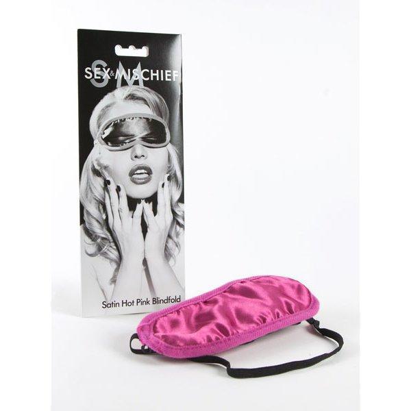 S&M Satin Hot Pink Blindfold - Xoxomoving