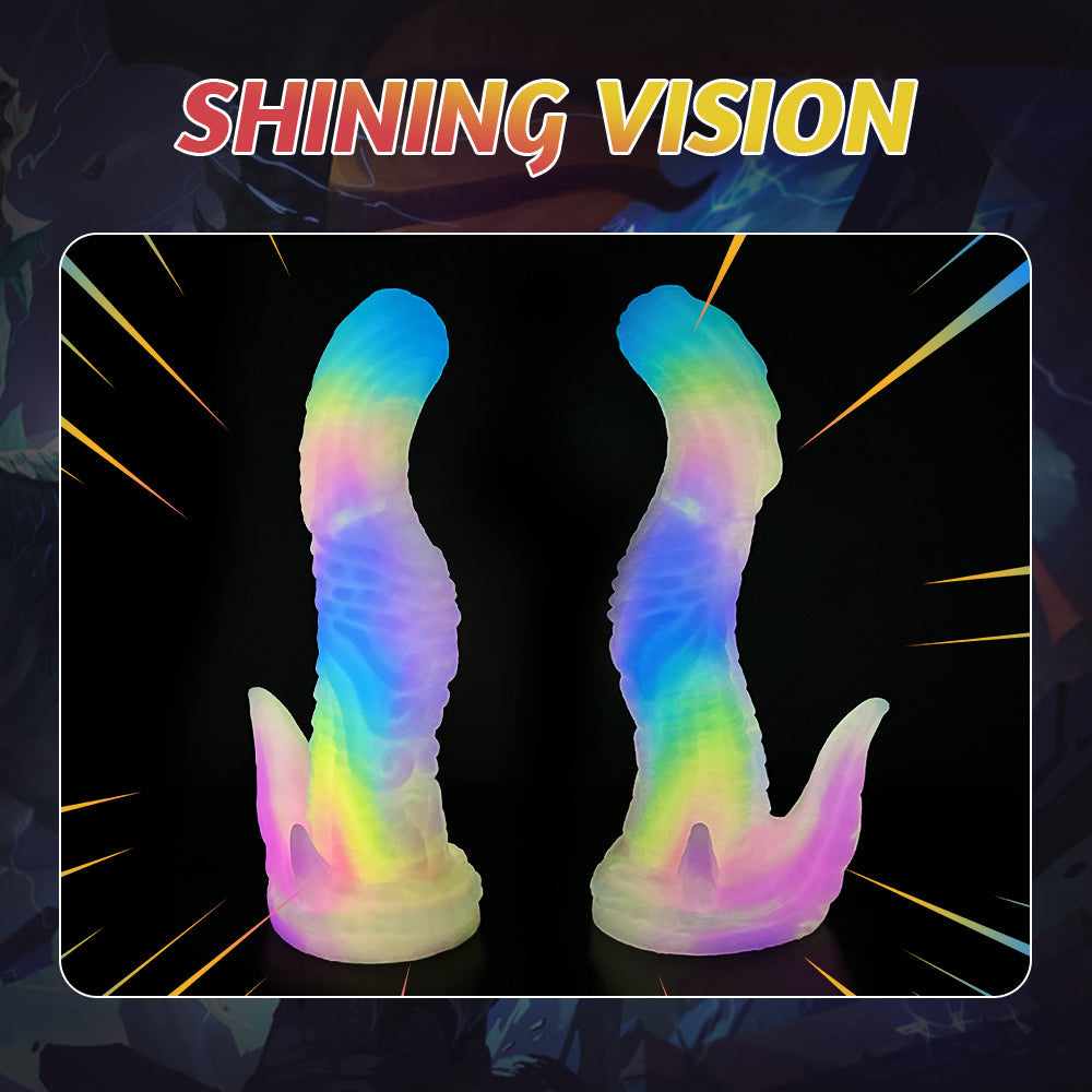 Rainbow Alien Dragon Luminous Spiked Dildo Xoxomoving