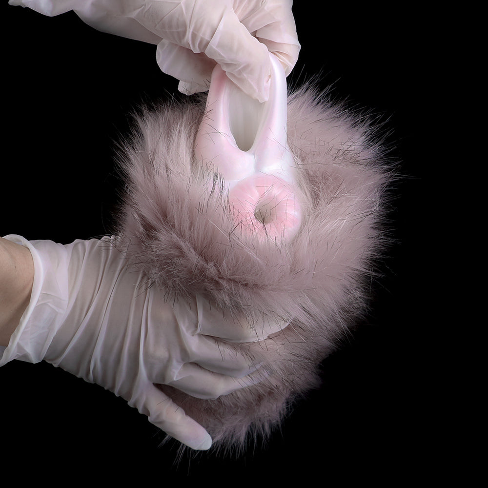 Furry Rabbit Pocket Pussy Masturbation Cup - Animal Vagina Penis Massage Sex Toy for Men Xoxomoving