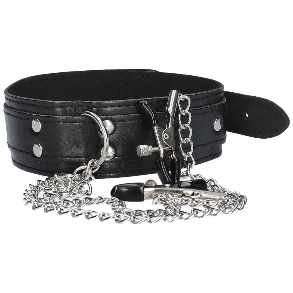 Black Collar with Nipple Clamps - Xoxomoving