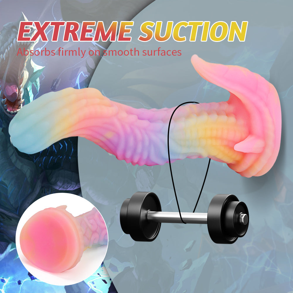 Rainbow Alien Dragon Luminous Spiked Dildo Xoxomoving