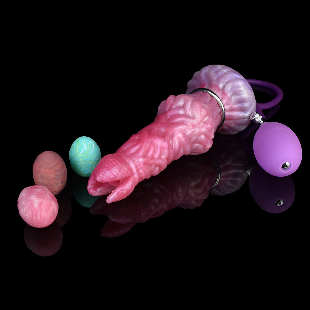 Glow in the Dark Ovipositor Dildo with Pump Alien Fantasy Design Xoxomoving