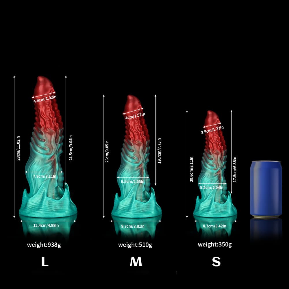 Ghostly Crimson Red Green Fantasy Dildo Xoxomoving