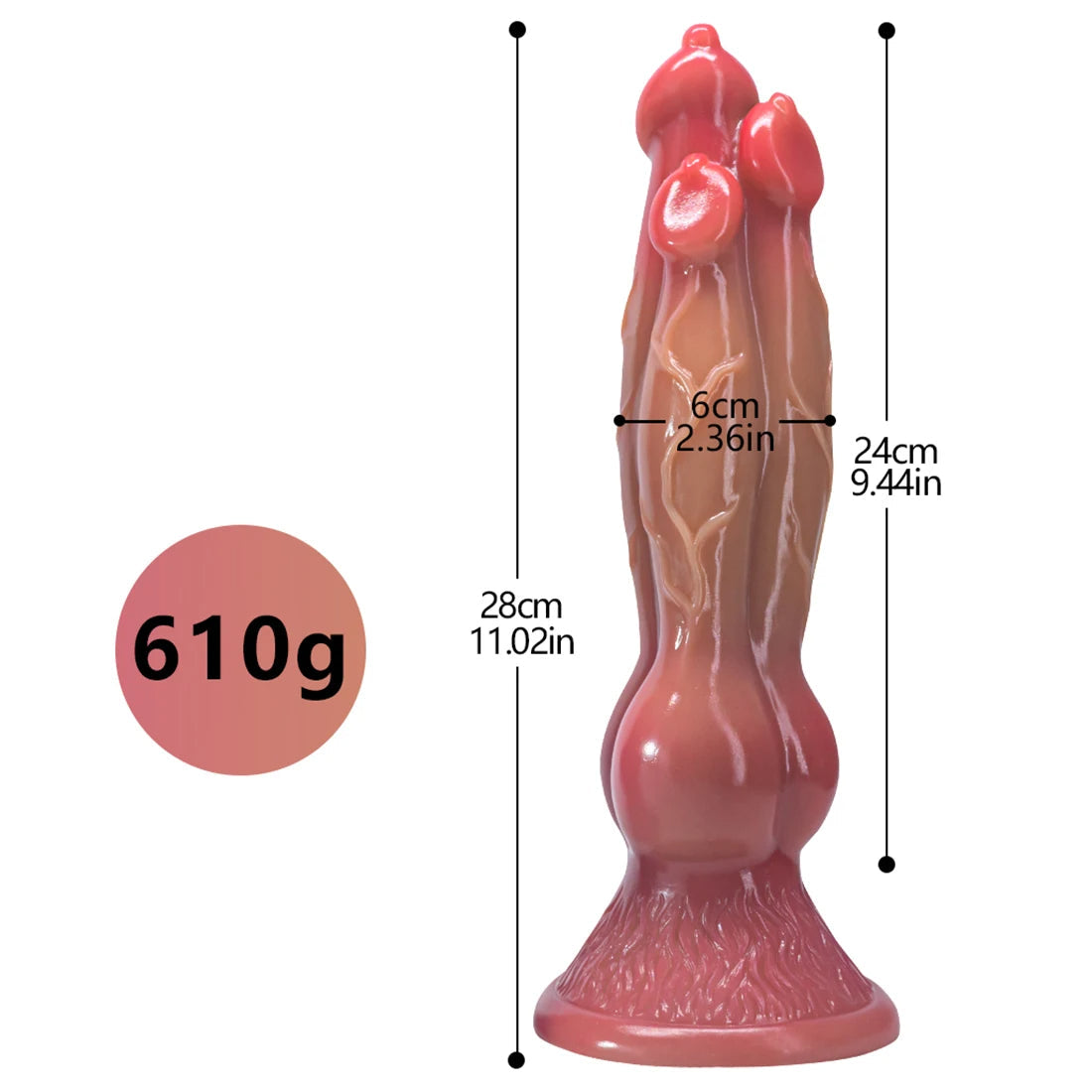 9 Inch Variant Three Head Dog Dildo Xoxomoving