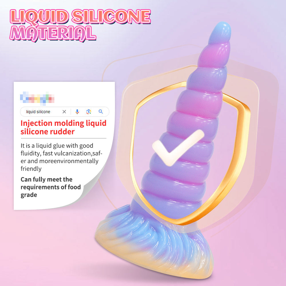 7 Inch Glow In The Dark Tapered Unicorn Dildo Xoxomoving
