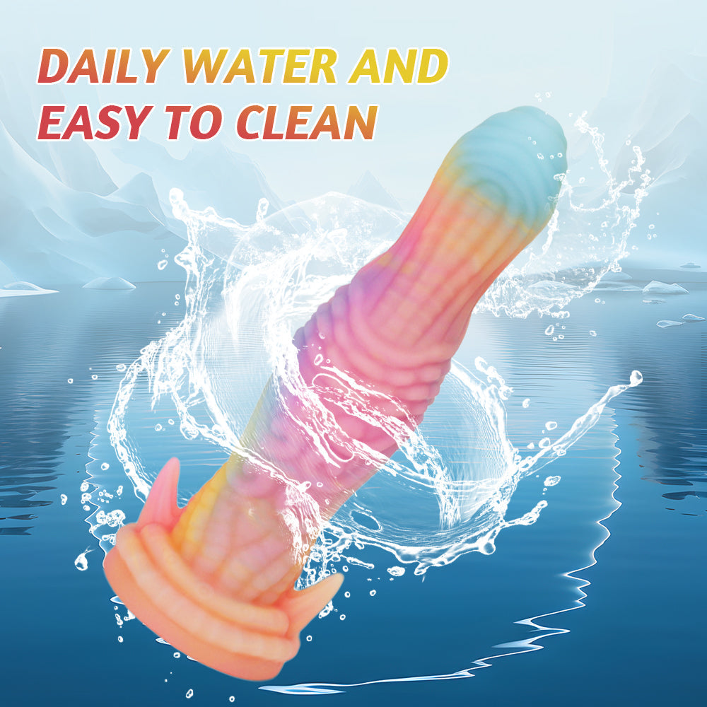 Rainbow Alien Dragon Luminous Spiked Dildo Xoxomoving