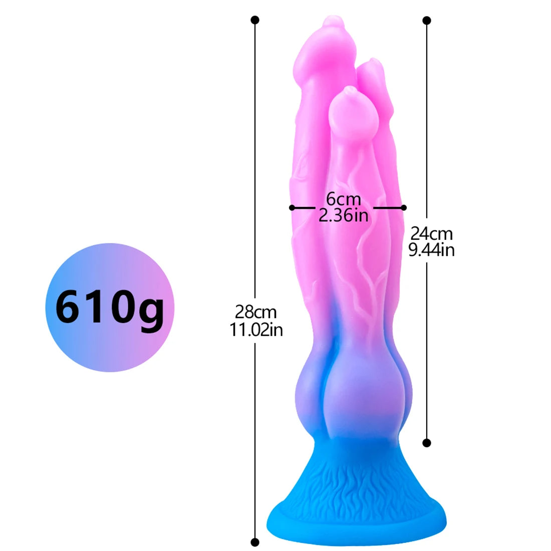9 Inch Variant Three Head Dog Dildo Xoxomoving