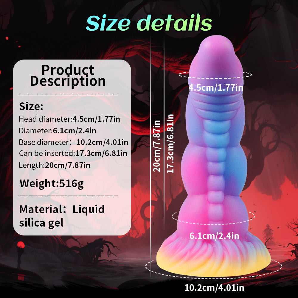 7 Inch Glow In The Dark Curved Dragon Dildo Xoxomoving
