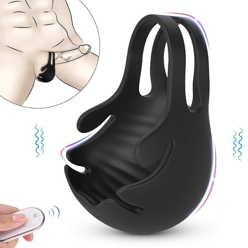 1.29" 9-Speed Vibrating Penis Ring with Remote Control