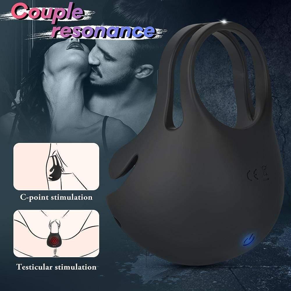 1.29" 9-Speed Vibrating Penis Ring with Remote Control