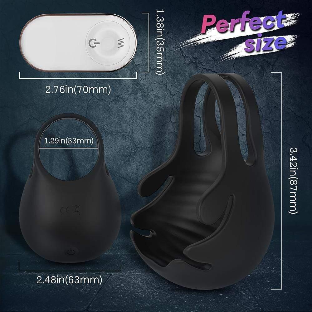 1.29" 9-Speed Vibrating Penis Ring with Remote Control