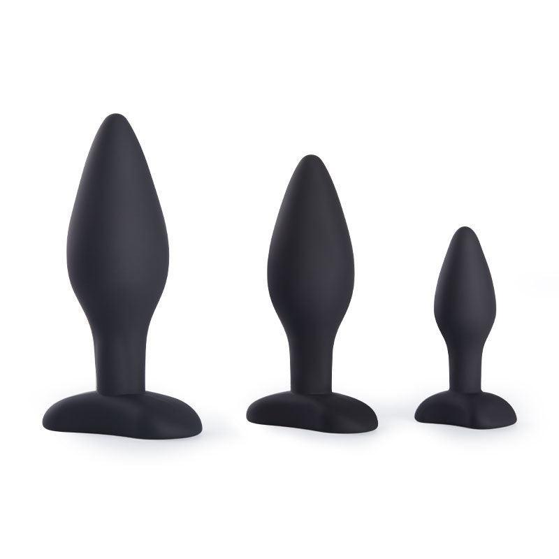 Pleasure Anal Training Silicone Classic Butt Plugs Set - 3 Pieces - Xoxomoving