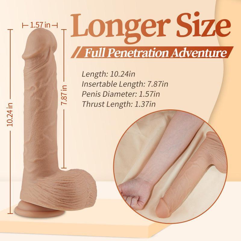 KING - 10.24 Inch 5 Telescoping 7 Vibrating Swinging Dildo - Xoxomoving