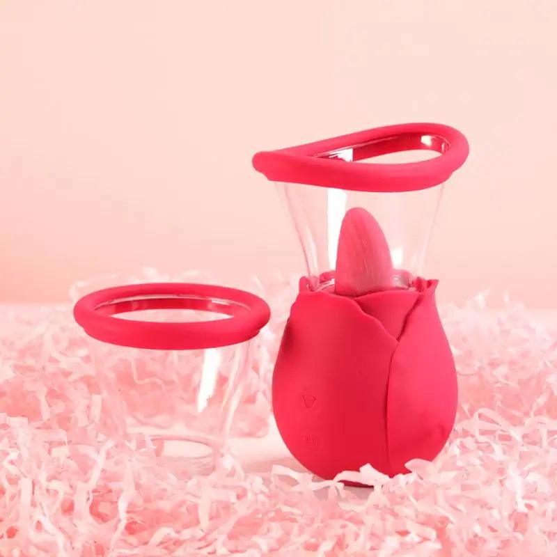 2-in-1 Rose Sucker Vibrator – Clitoral & Nipple Stimulator - Xoxomoving