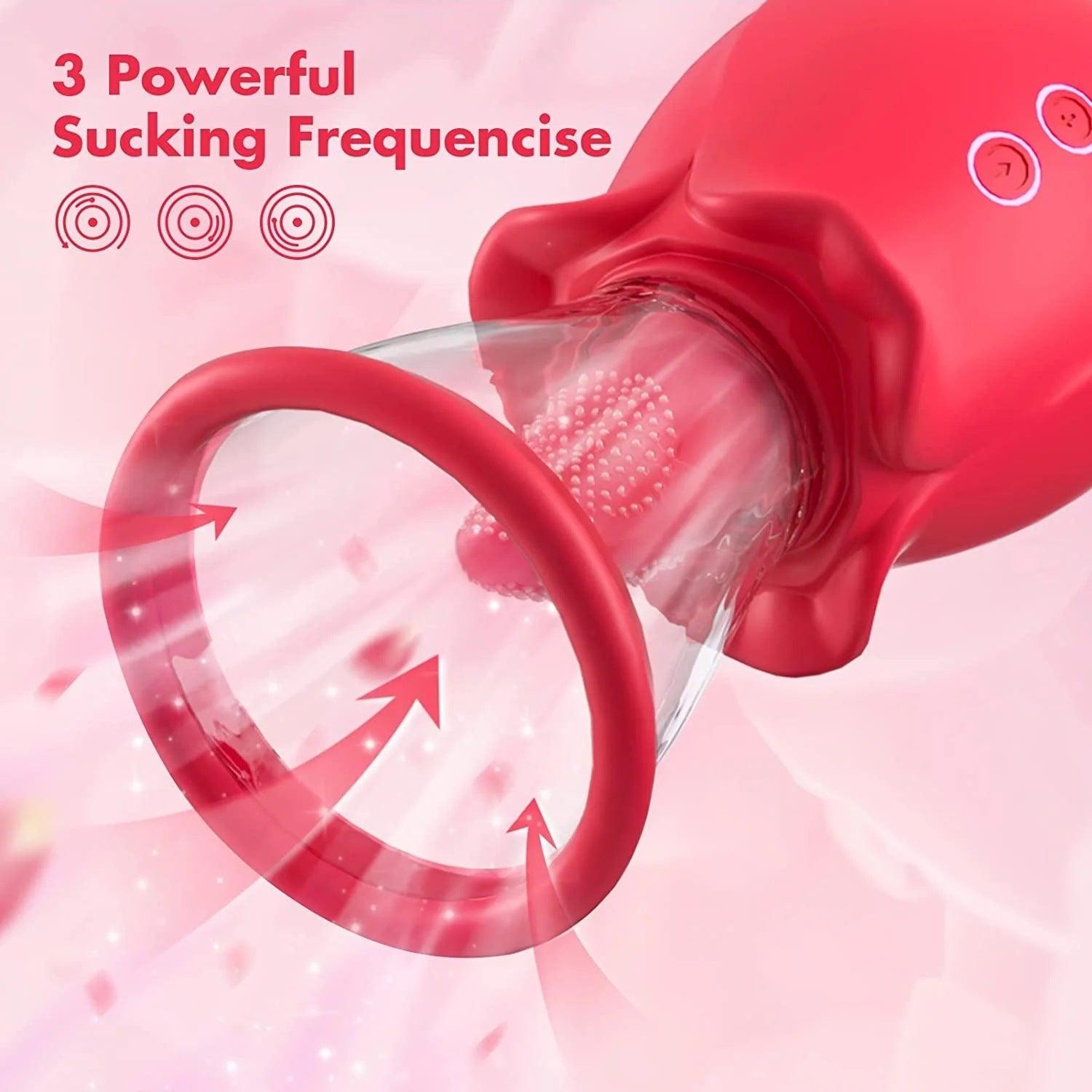 2-in-1 Rose Sucker Vibrator – Clitoral & Nipple Stimulator - Xoxomoving