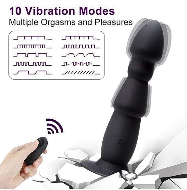 10M Remote Anal Bead Butt Plug Vibrator for Ultimate Satisfaction - Xoxomoving