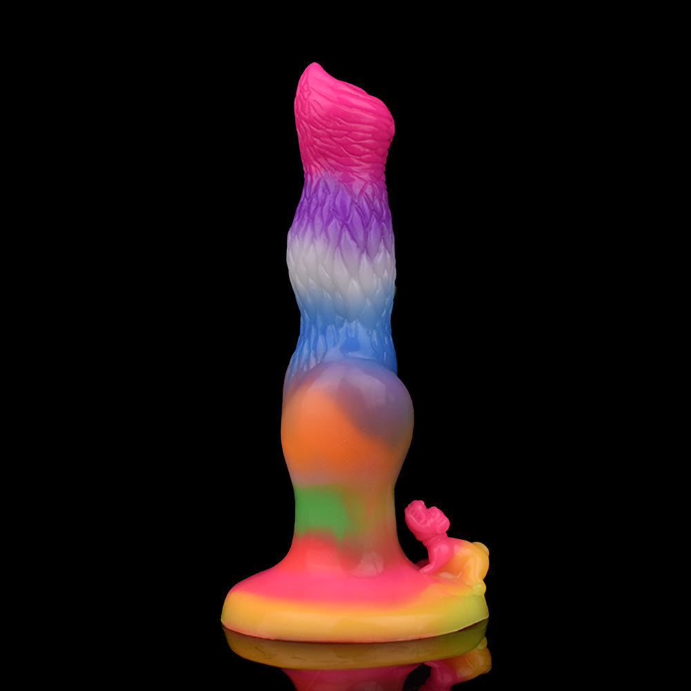 8 Inch Glow In The Dark Dog Rainbow Dildo Xoxomoving