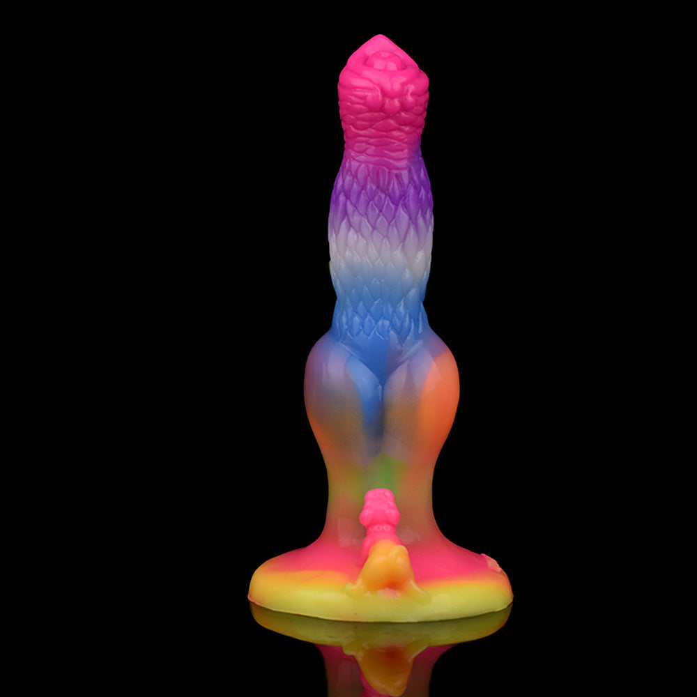 8 Inch Glow In The Dark Dog Rainbow Dildo Xoxomoving