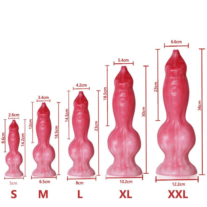 14 Inch Silicone Fantasy Dog Knot Dildo Xoxomoving