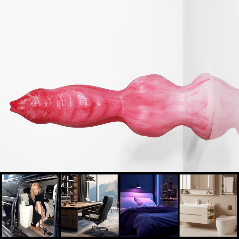 14 Inch Silicone Fantasy Dog Knot Dildo Xoxomoving