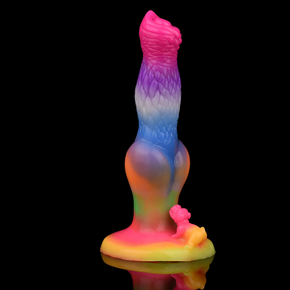8 Inch Glow In The Dark Dog Rainbow Dildo Xoxomoving