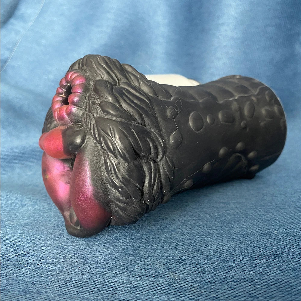 Animal Fur Pocket Pussy Male Masturbator - Silicone Dual Vaginas Penis Massage Sex Toy for Men Xoxomoving