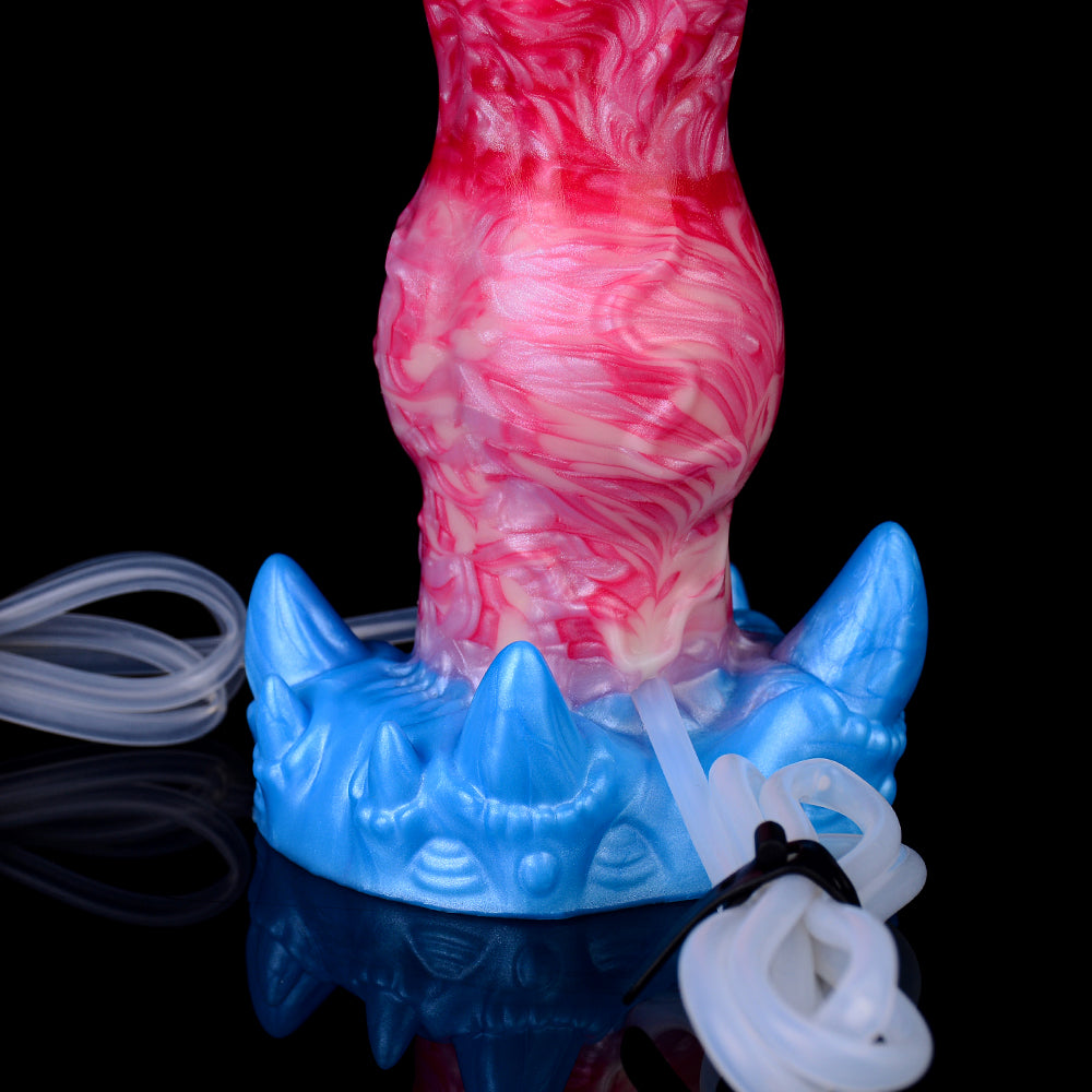 7 Inch Red Fantasy Dog Inflatable Squirting Dildo Xoxomoving