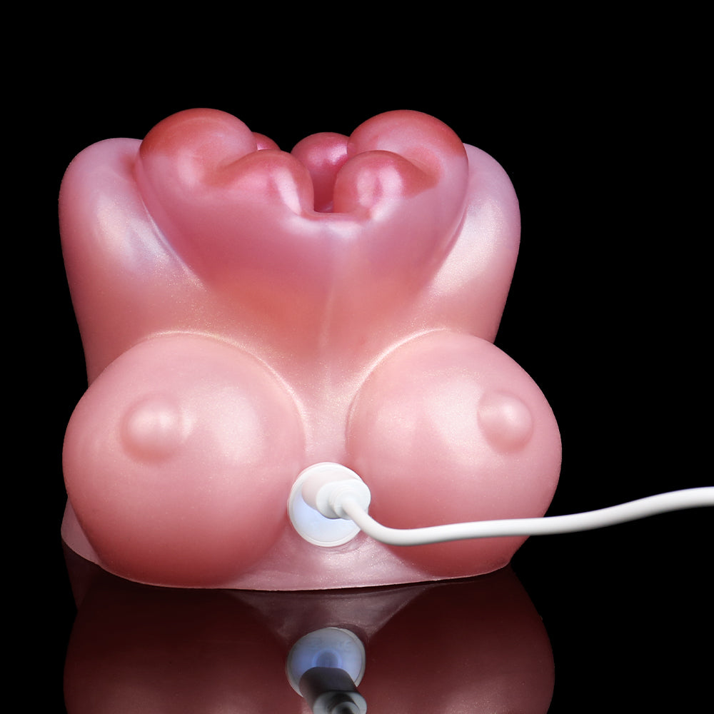 MilkyVesper Pocket Pussy Male Masturbator - Animal Vagina Vibrating Bullet Penis Masturbation Sex Toy Xoxomoving