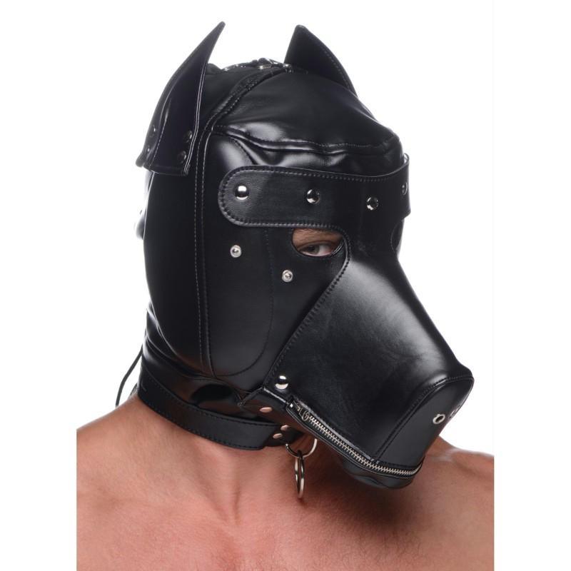 Muzzled Universal BDSM Hood with Removable Muzzle - Xoxomoving