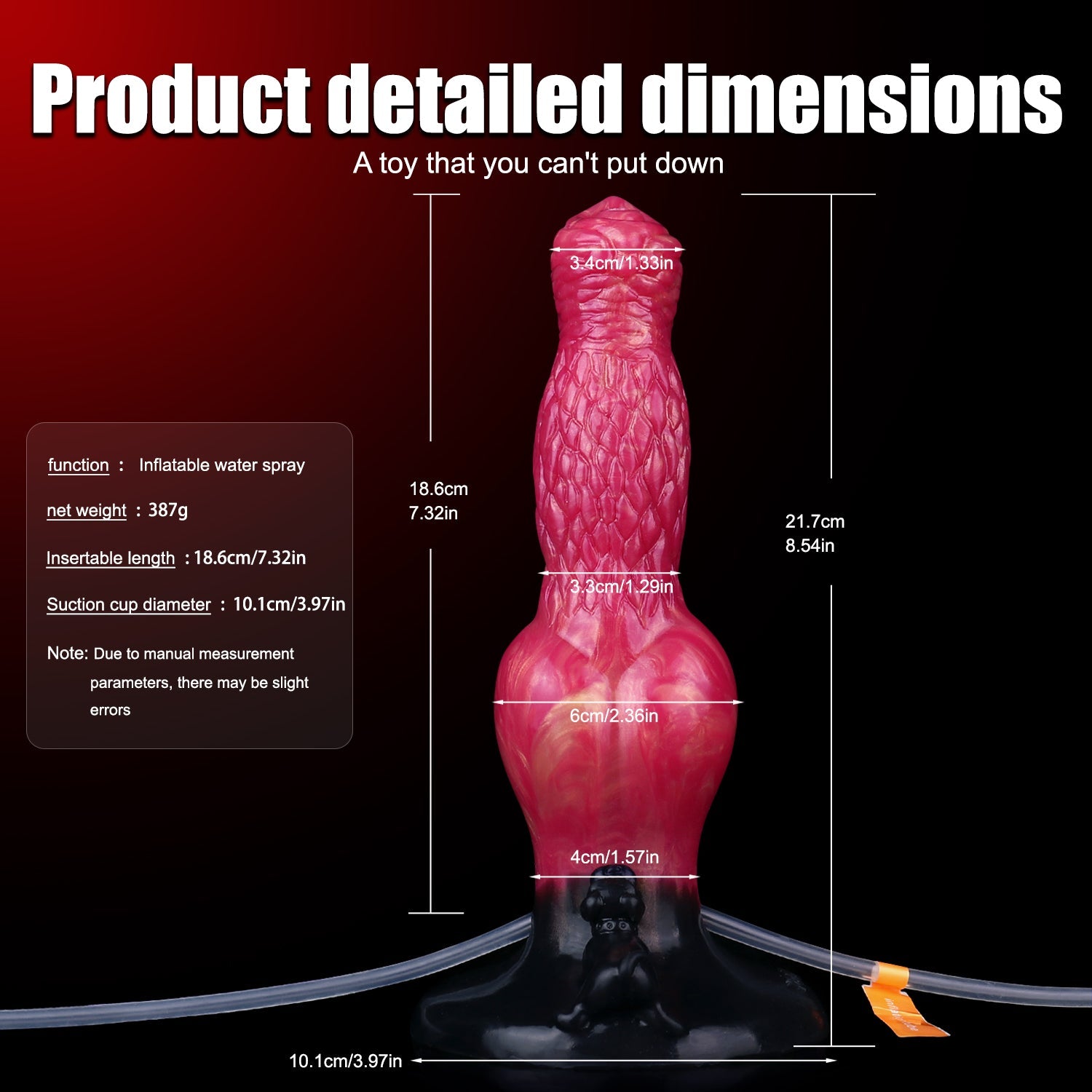 8 Inch Red Inflatable Squirting Dog Dildo ＳＴＳ