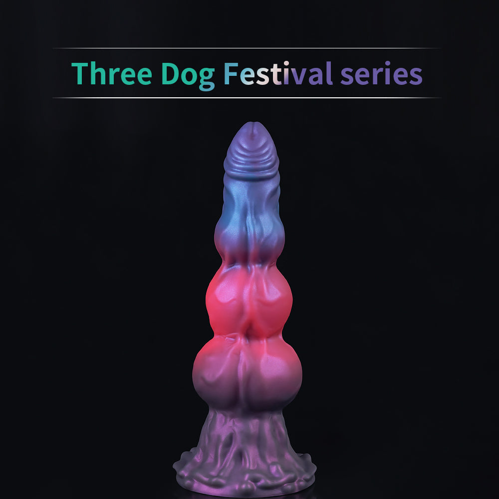 9 Inch Three Knot Macarons Fantasy Dog Dildo Xoxomoving