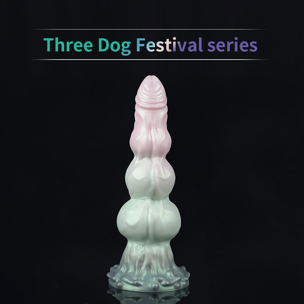 9 Inch Three Knot Macarons Fantasy Dog Dildo Xoxomoving