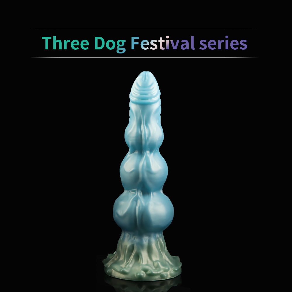 9 Inch Three Knot Macarons Fantasy Dog Dildo Xoxomoving