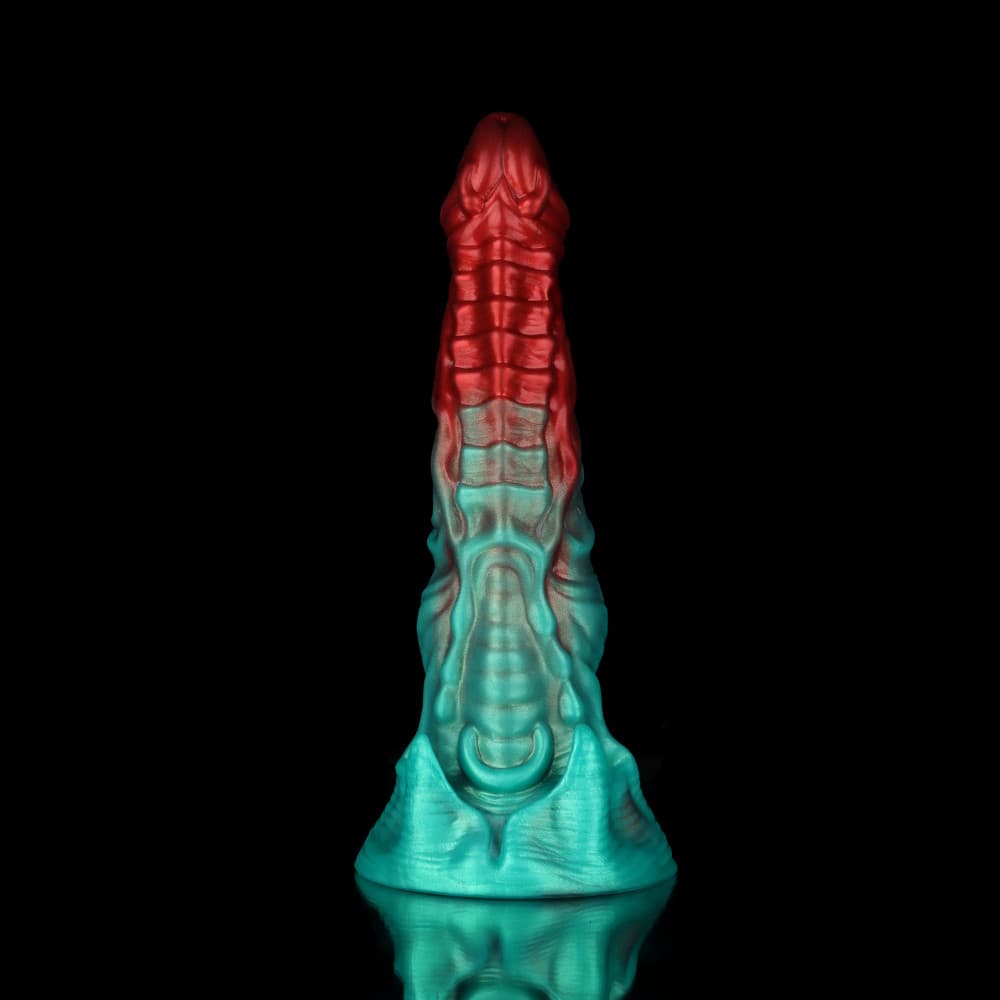 Ghostly Crimson Red Green Fantasy Dildo Xoxomoving