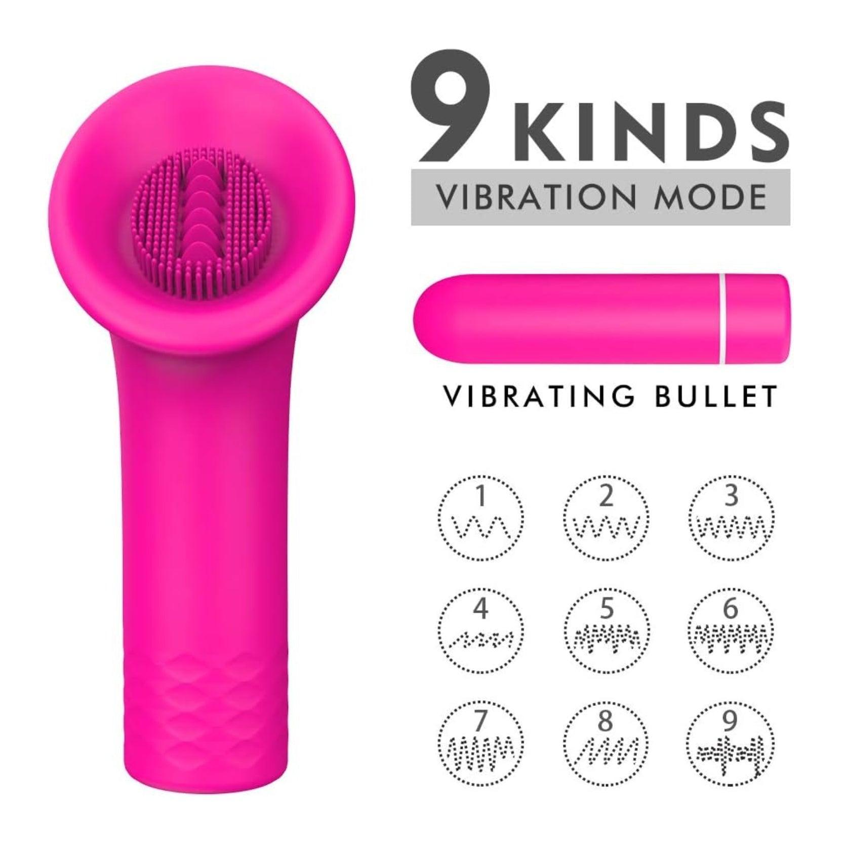 2 in 1 Detachable Bullet Vibrator with Tongue-Shaped Tickler - Xoxomoving