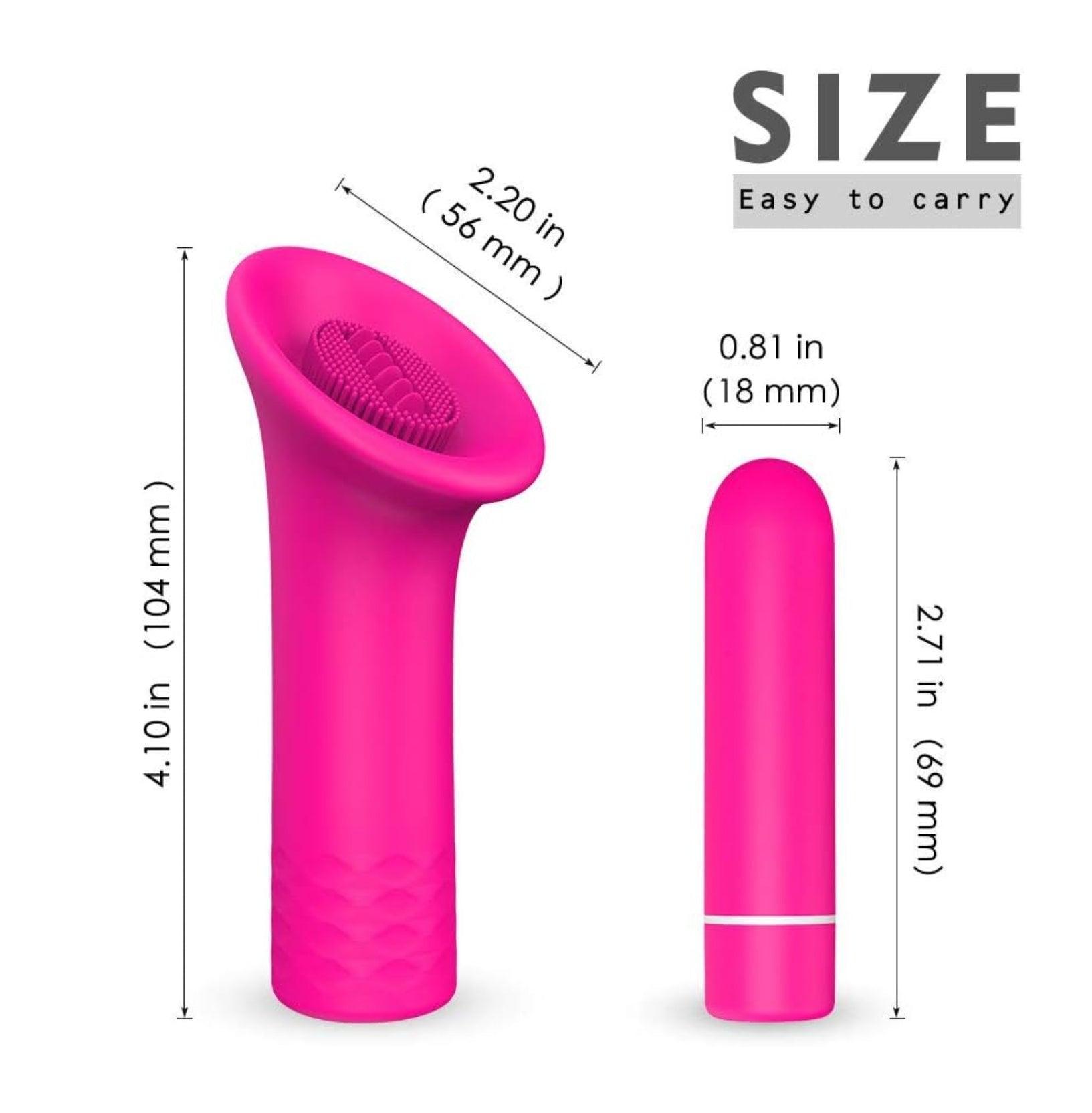 2 in 1 Detachable Bullet Vibrator with Tongue-Shaped Tickler - Xoxomoving