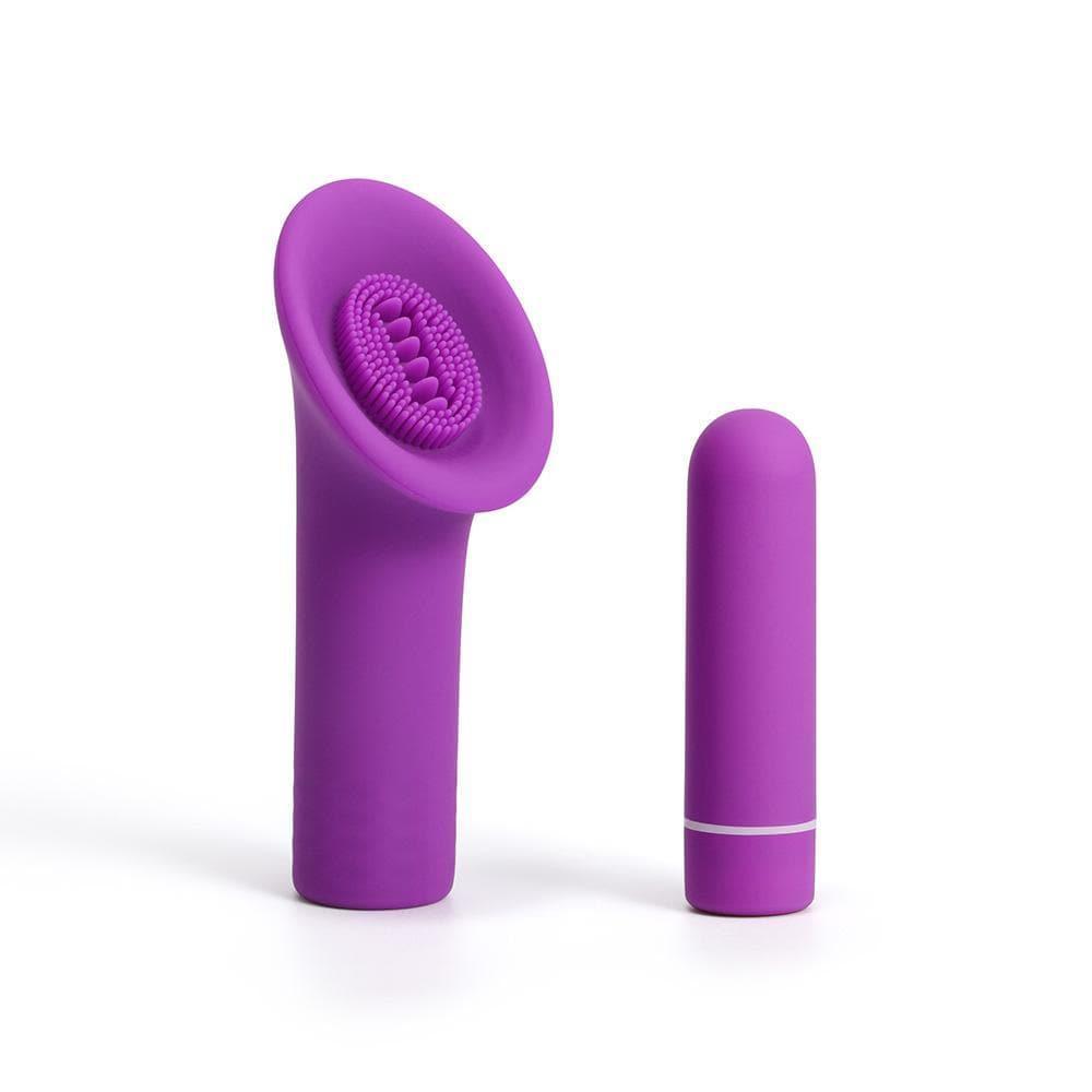 2 in 1 Detachable Bullet Vibrator with Tongue-Shaped Tickler - Xoxomoving