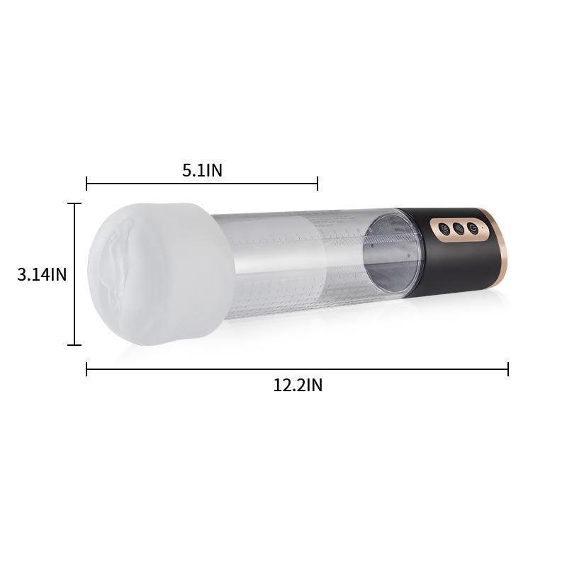 2 in 1 Four Sucking Transparent Penis Enlargement Pump with Lifelike Sleeve - Xoxomoving