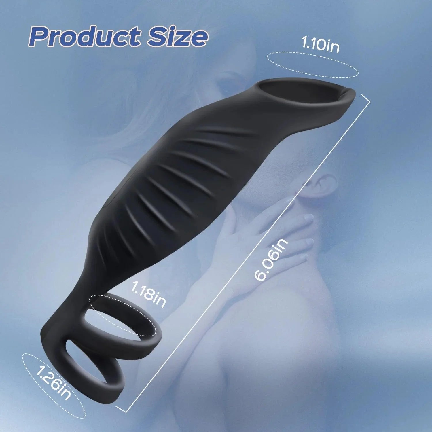 2-in-1 Penis Enhancer & Cock Ring - Textured Sleeve & Vibrations - Xoxomoving