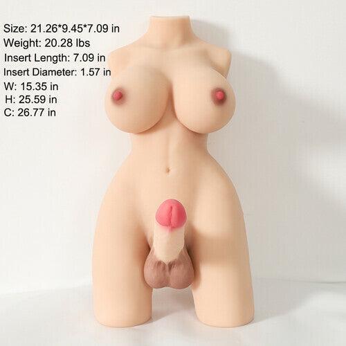 XoXomoving 22.49Lb Lifelike E-cup Hermaphroditic Male Masturbator Sex Doll - Xoxomoving