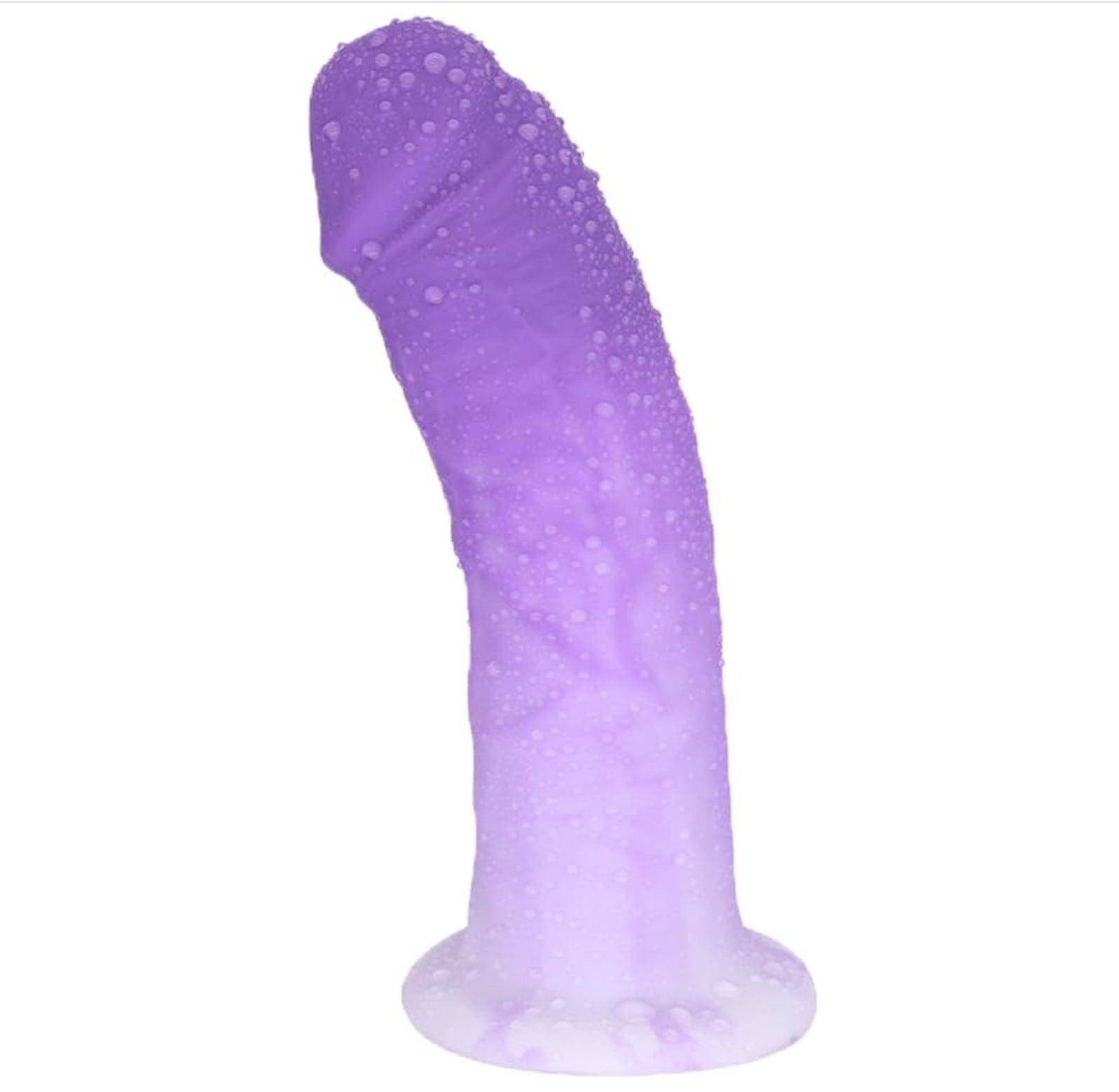 XoXomoving - Jelly Clear Star Glitter 6.29in Handheld Dildo - Xoxomoving