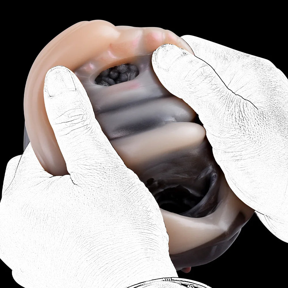 Giraffe Pocket Pussy Masturbation Cup - Silicone Double Anal Vagina Male Masturbator Xoxomoving