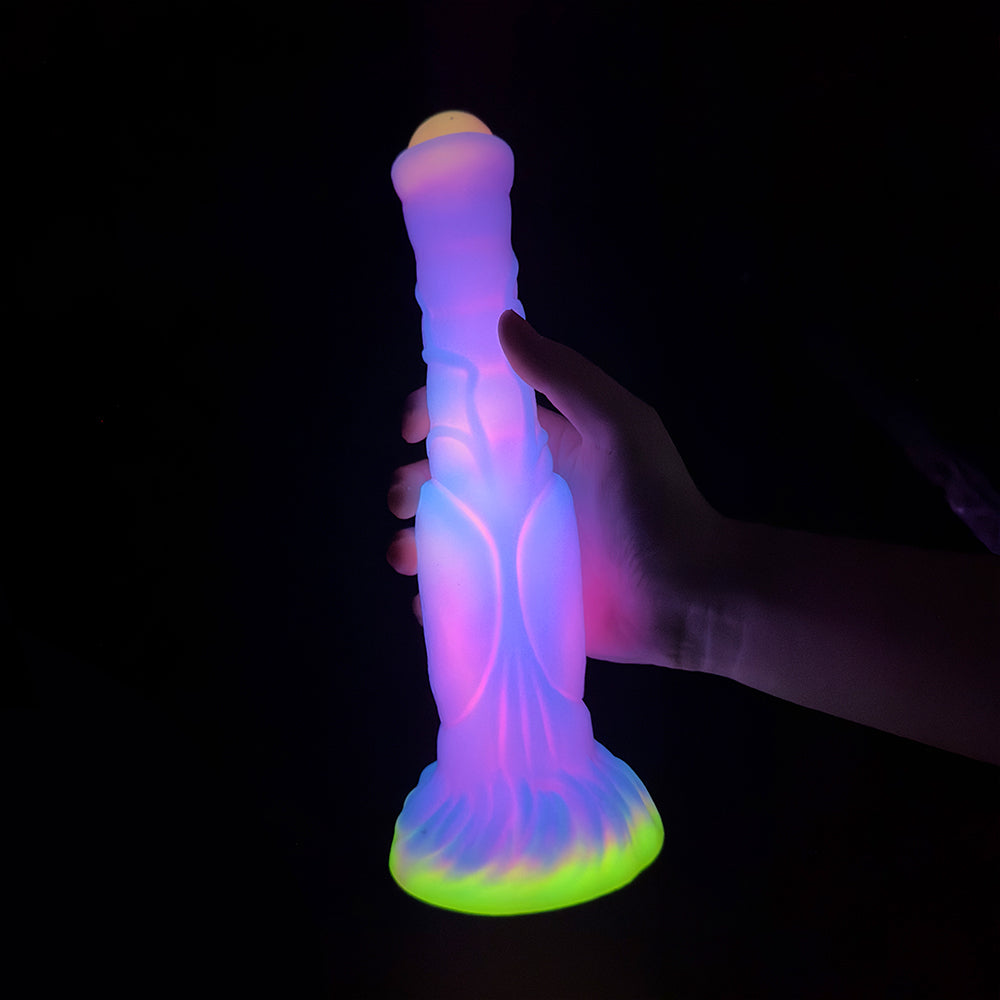 9 Inch Fantasy Horse Glow In The Night Dildo Xoxomoving