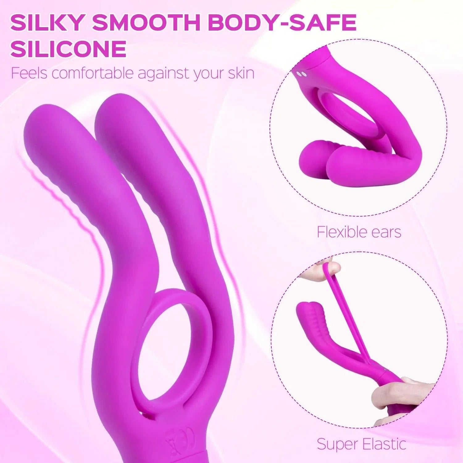 3-in-1 Clit and Testicle Stimulator with Vibrating Cock Ring - Xoxomoving