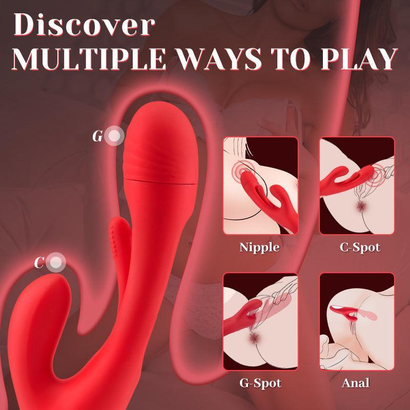 7-Frequency G-Spot Rabbit Vibrator with Hollow Tongue Design - Xoxomoving